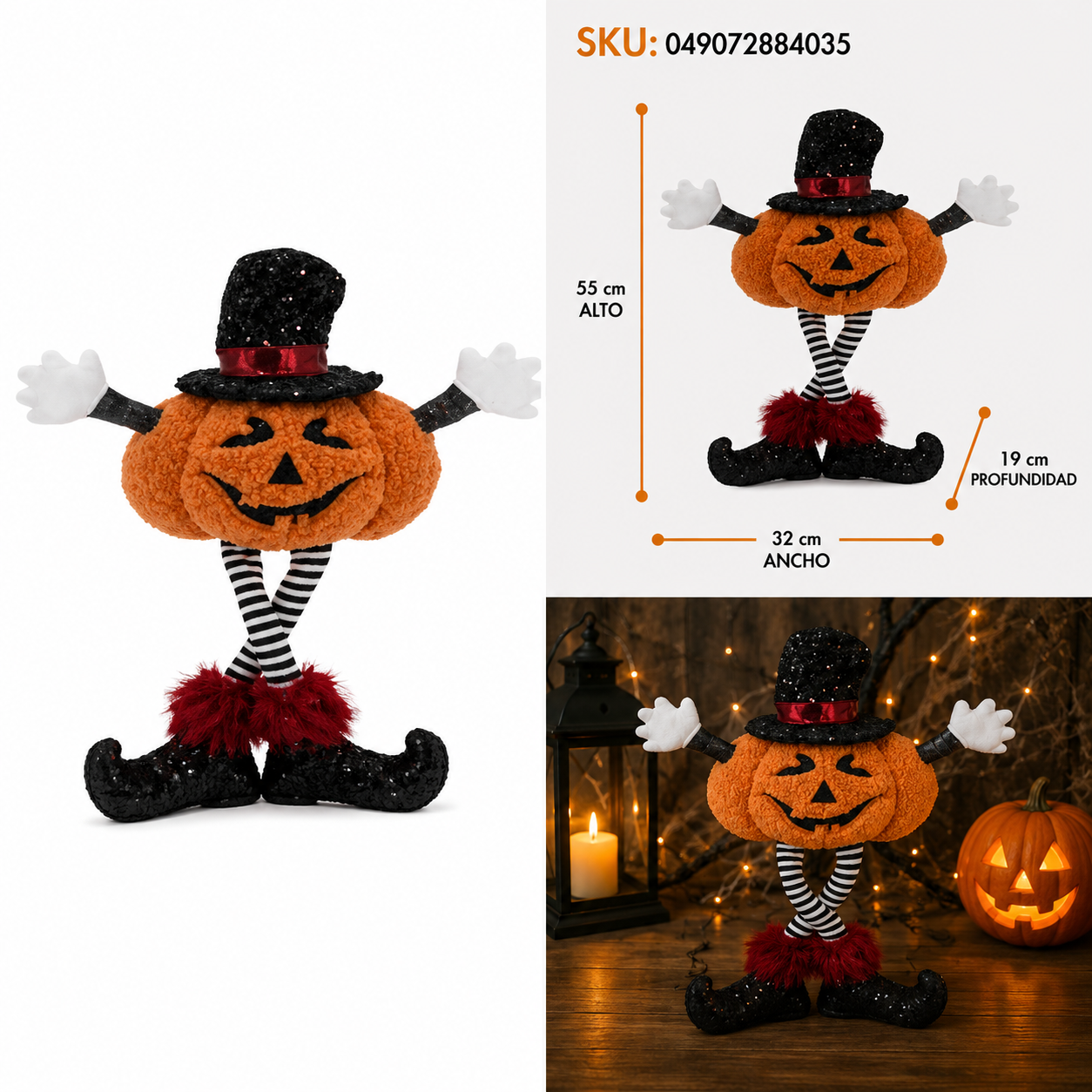 Calabaza Halloween con Patas Colgantes - Galerías el Triunfo