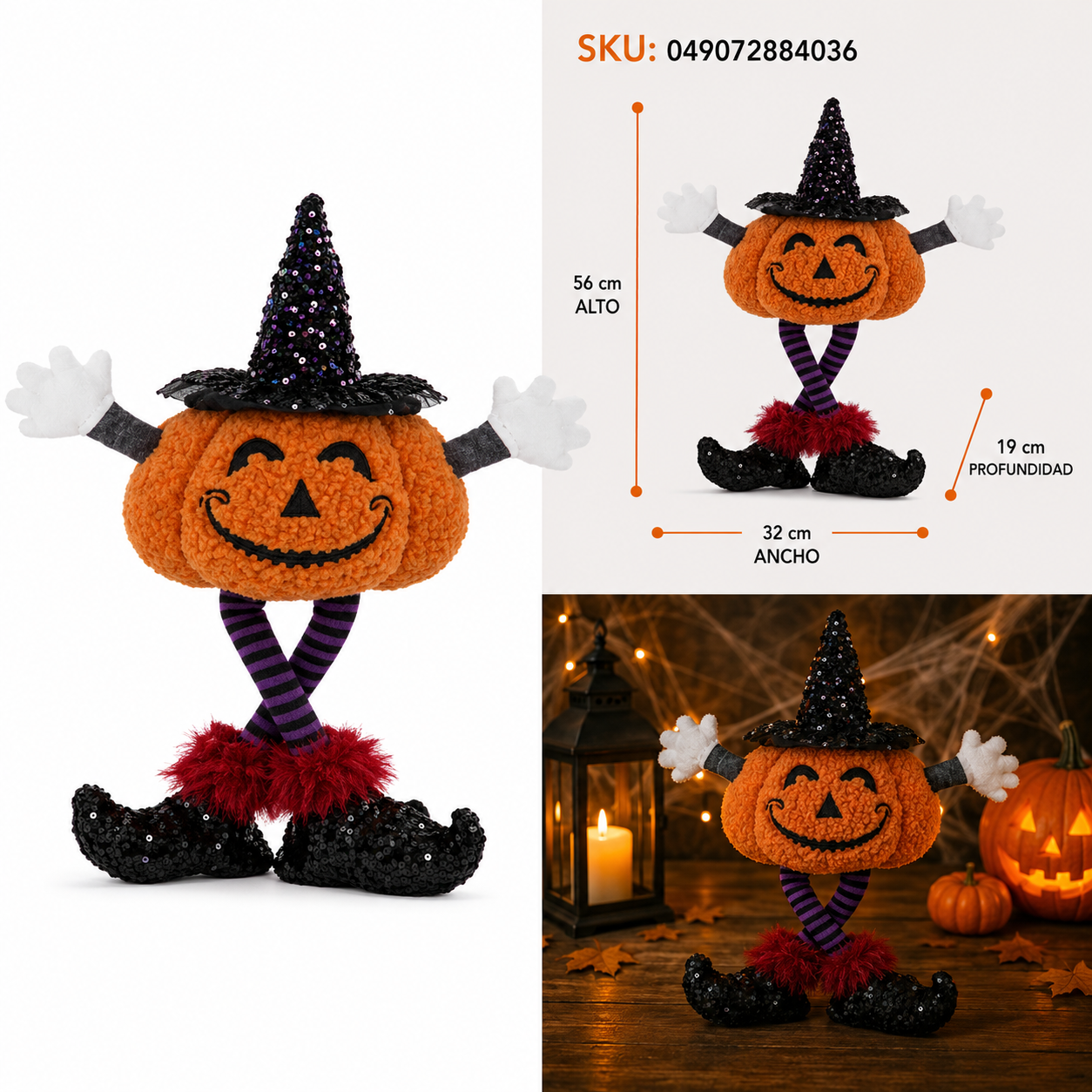 Calabaza Halloween con Patas Colgantes - Galerías el Triunfo