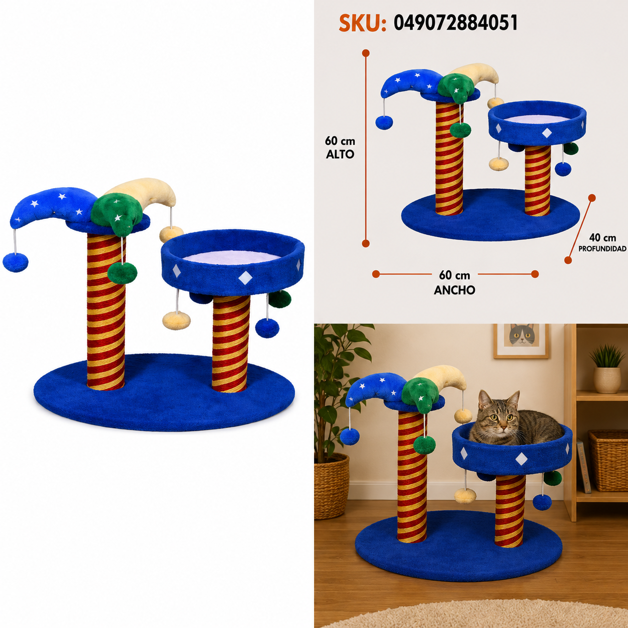 Rascador para Gatos Estilo Arlequín - Galerías el Triunfo