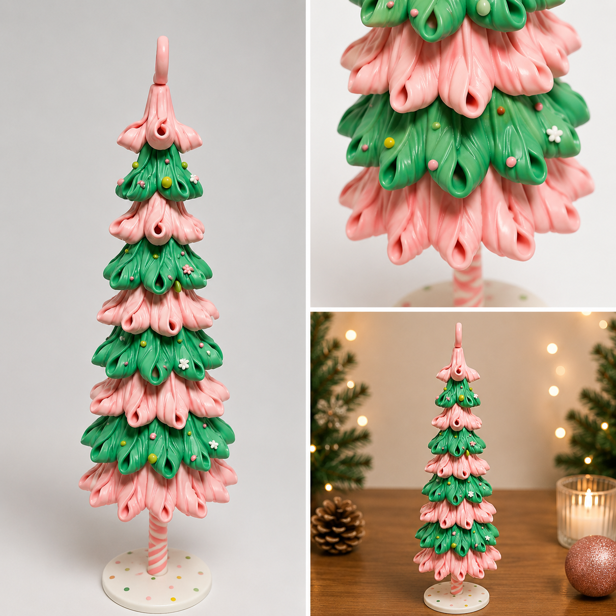 Árbol de Cono "Gourmet Sweet" de Merengue Duotono - Galerías el Triunfo