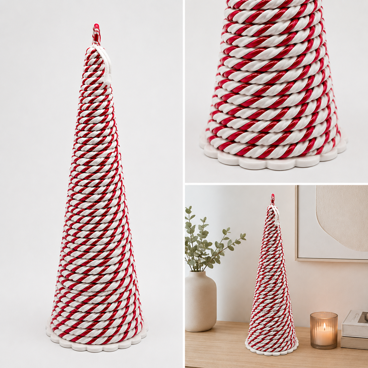Árbol de Cono "Gourmet Sweet" Espiral de Menta con Luz LED - Galerías el Triunfo