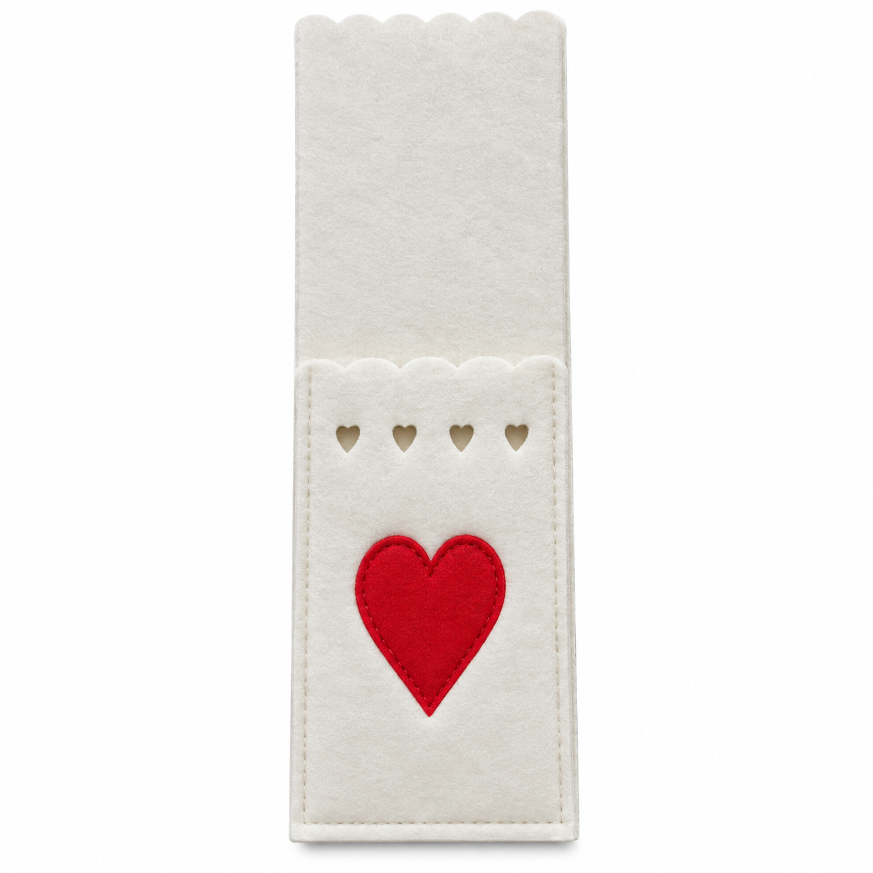 Porta Cubiertos de Fieltro con Corazón Rojo – Galerías el Triunfo