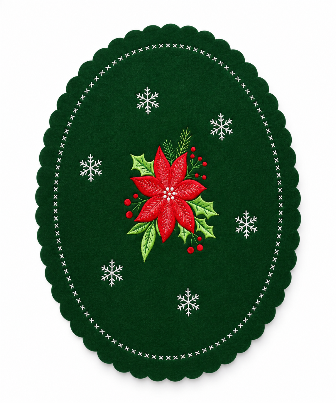 Mantel Individual Circular Nochebuena Navideña – Galerías el Triunfo