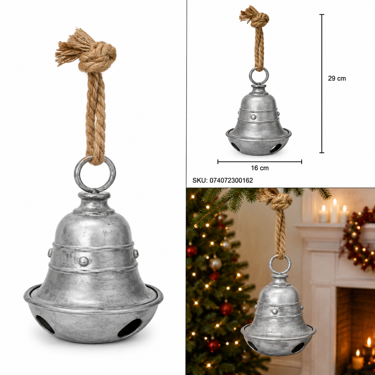Campana Tipo Pera Plateado Vintage – Galerías el Triunfo