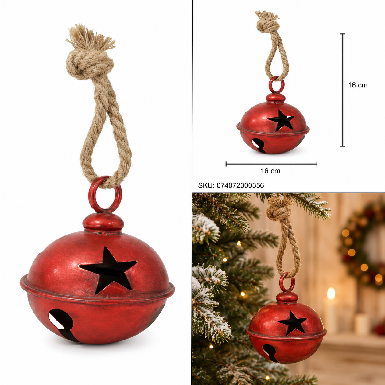 Cascabel Rojo Vintage con Estrellas Caladas – Galerías el Triunfo