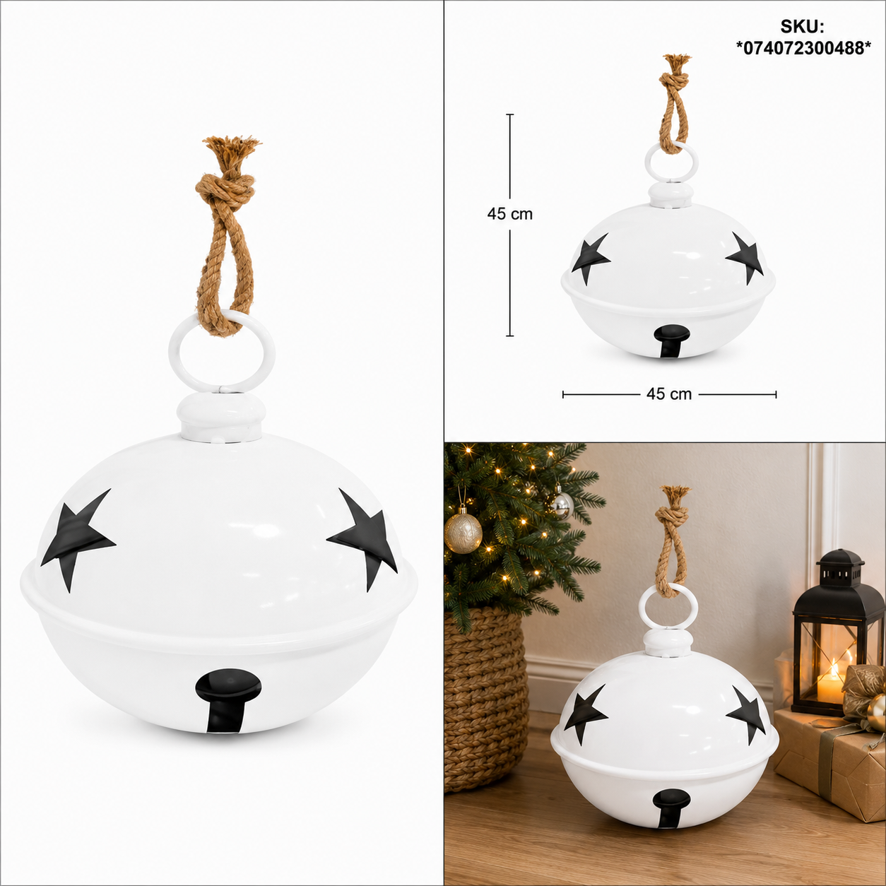 Cascabel Blanco con Estrellas Caladas – Galerías el Triunfo