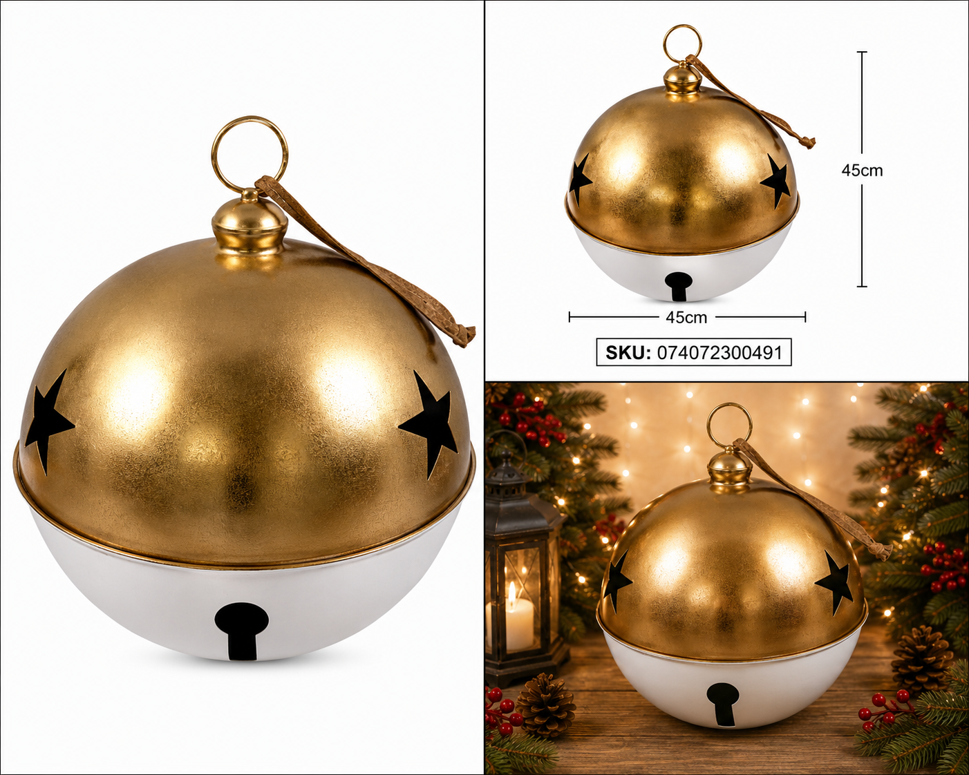 Cascabel Blanco con Dorado Estrellas Caladas – Galerías el Triunfo