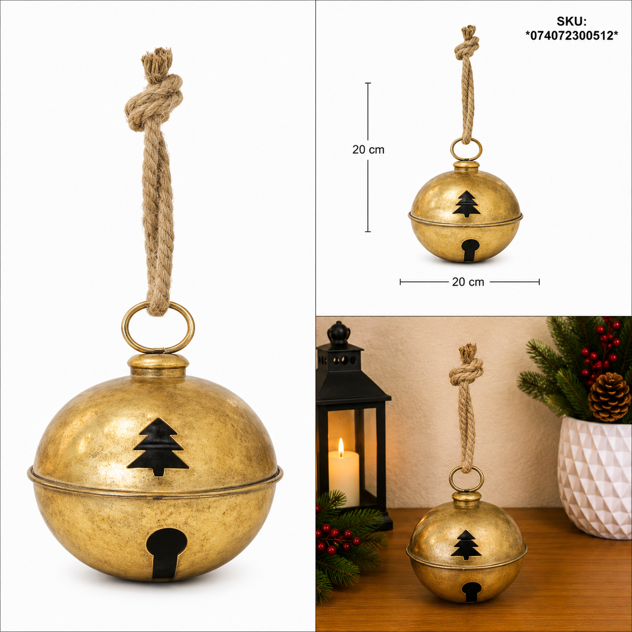 Cascabel Dorado Vintage con Pinos Calados – Galerías el Triunfo