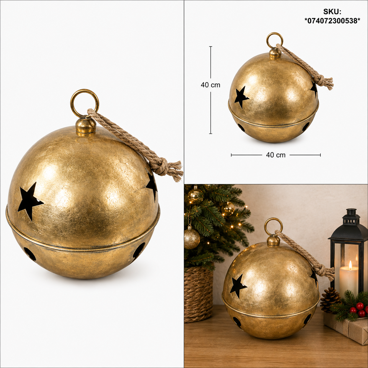 Cascabel Dorado Vintage Estrellas Caladas – Galerías el Triunfo