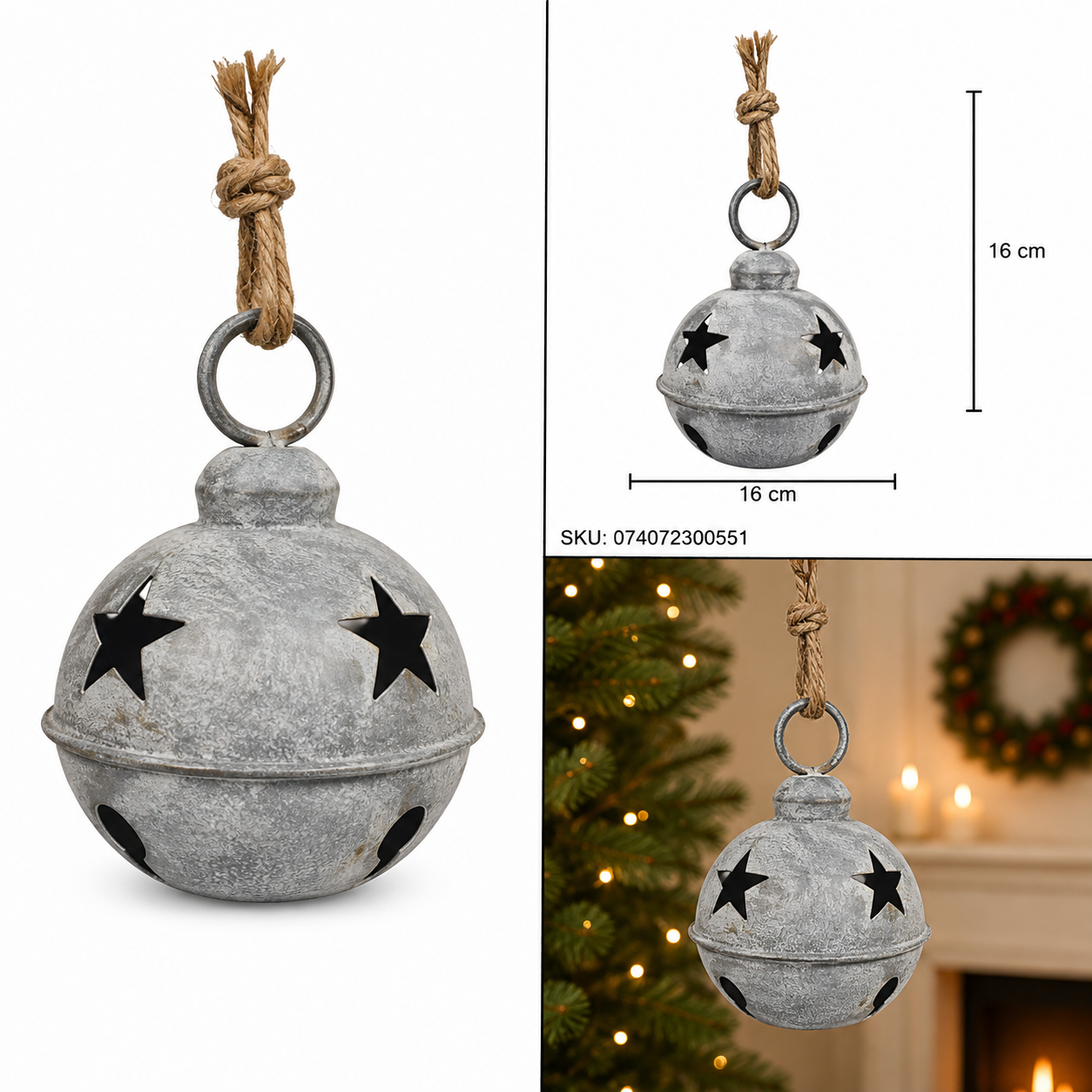 Cascabel Vintage con Estrellas y Pinos Calados – Galerías el Triunfo