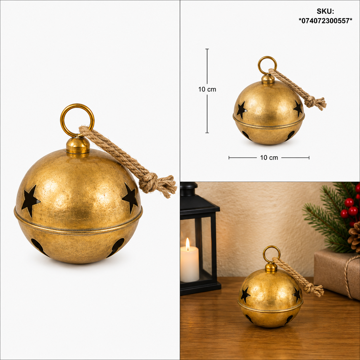 Cascabel Dorado Vintage Estrellas Caladas – Galerías el Triunfo