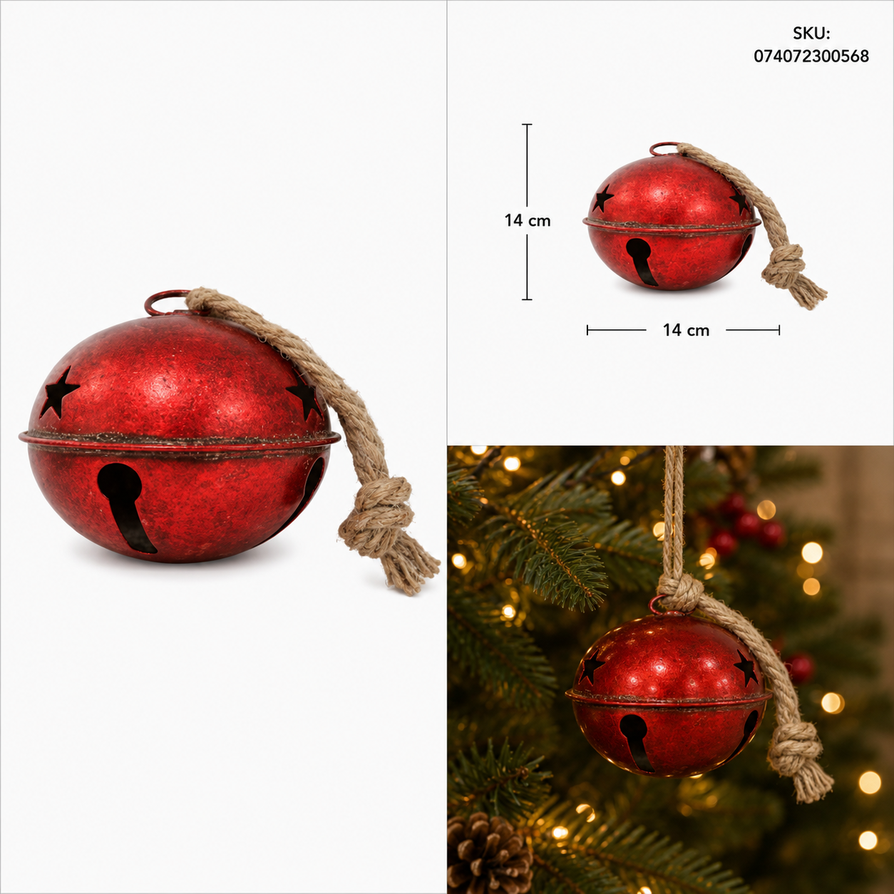 Cascabel Rojo Vintage con Estrellas Caladas – Galerías el Triunfo