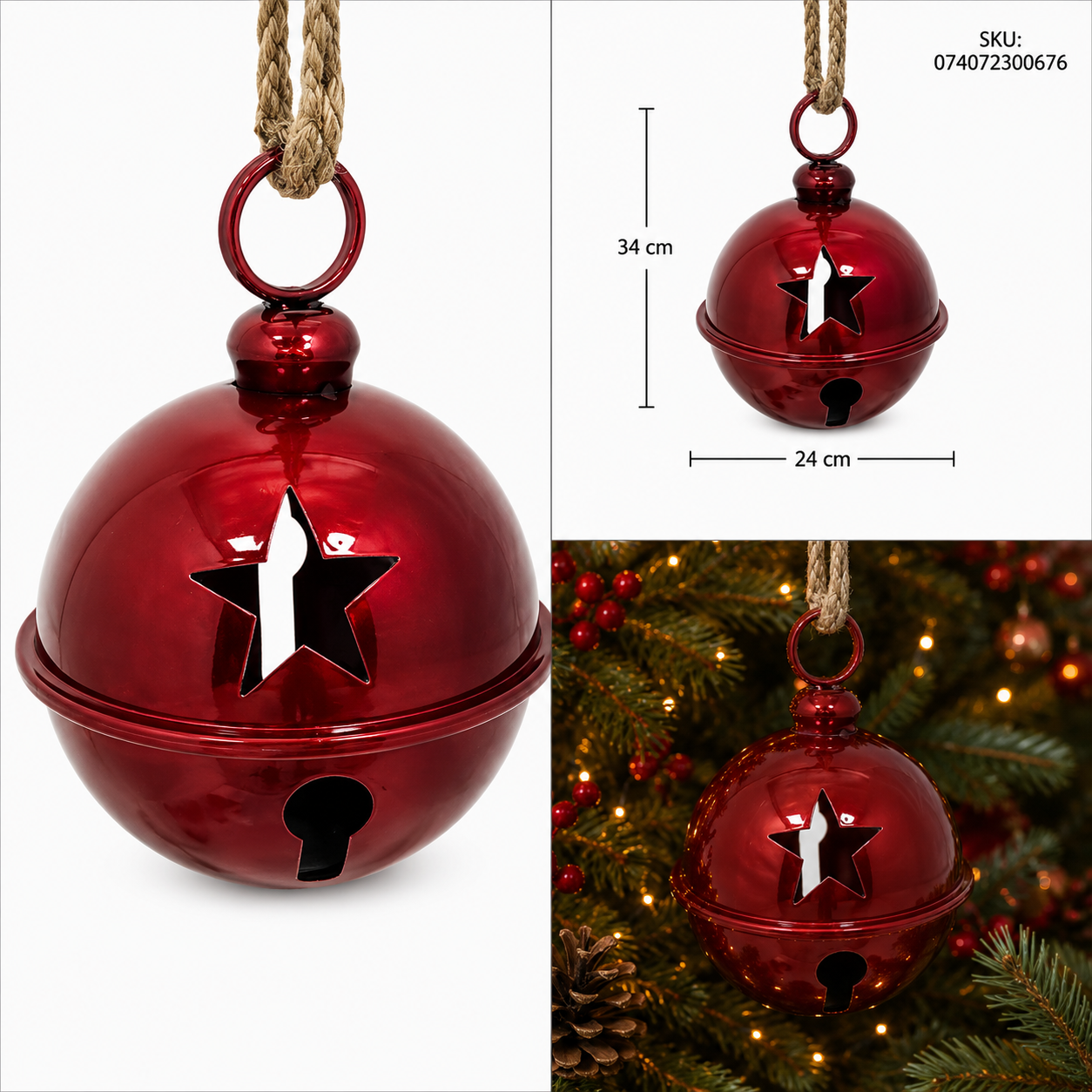 Cascabel Rojo Borgoña con Estrellas Caladas – Galerías el Triunfo
