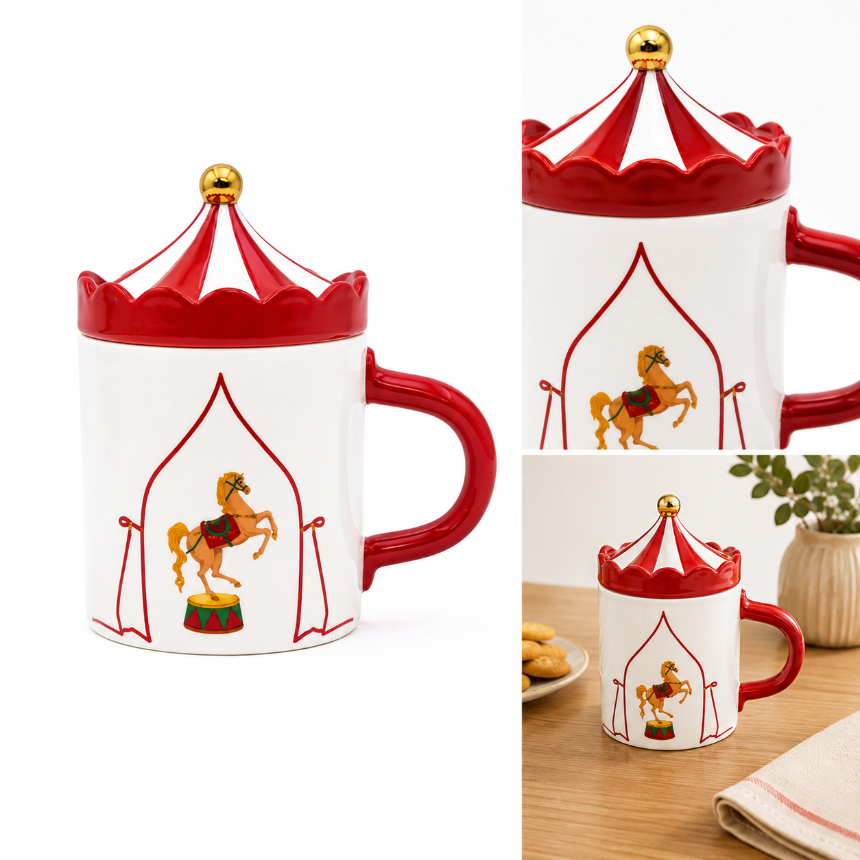 Taza con Tapa Carrusel Clásico - Galerías el Triunfo