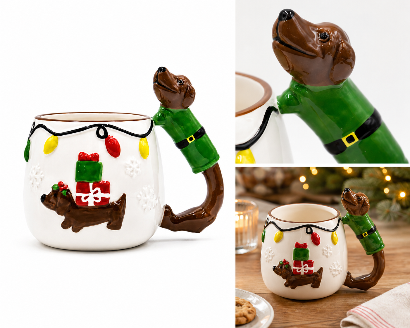 Taza Dachshund Navideño - Galerías el Triunfo