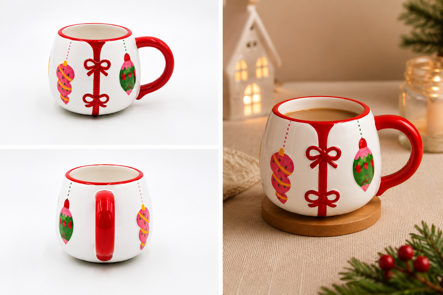Taza Gala de Esferas Navideñas - Galerías el Triunfo
