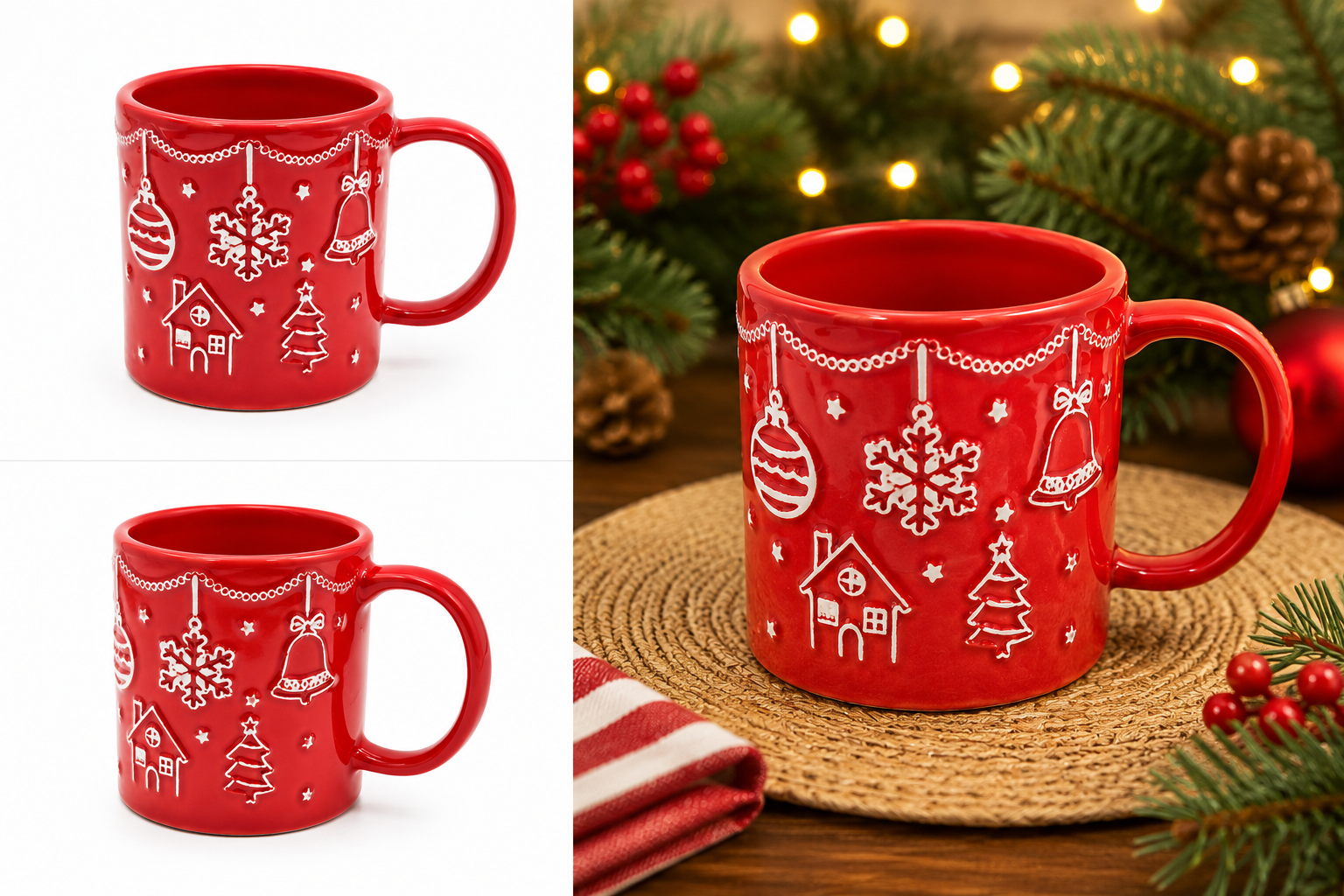Taza Aldea Roja Navideña - Galerías el Triunfo
