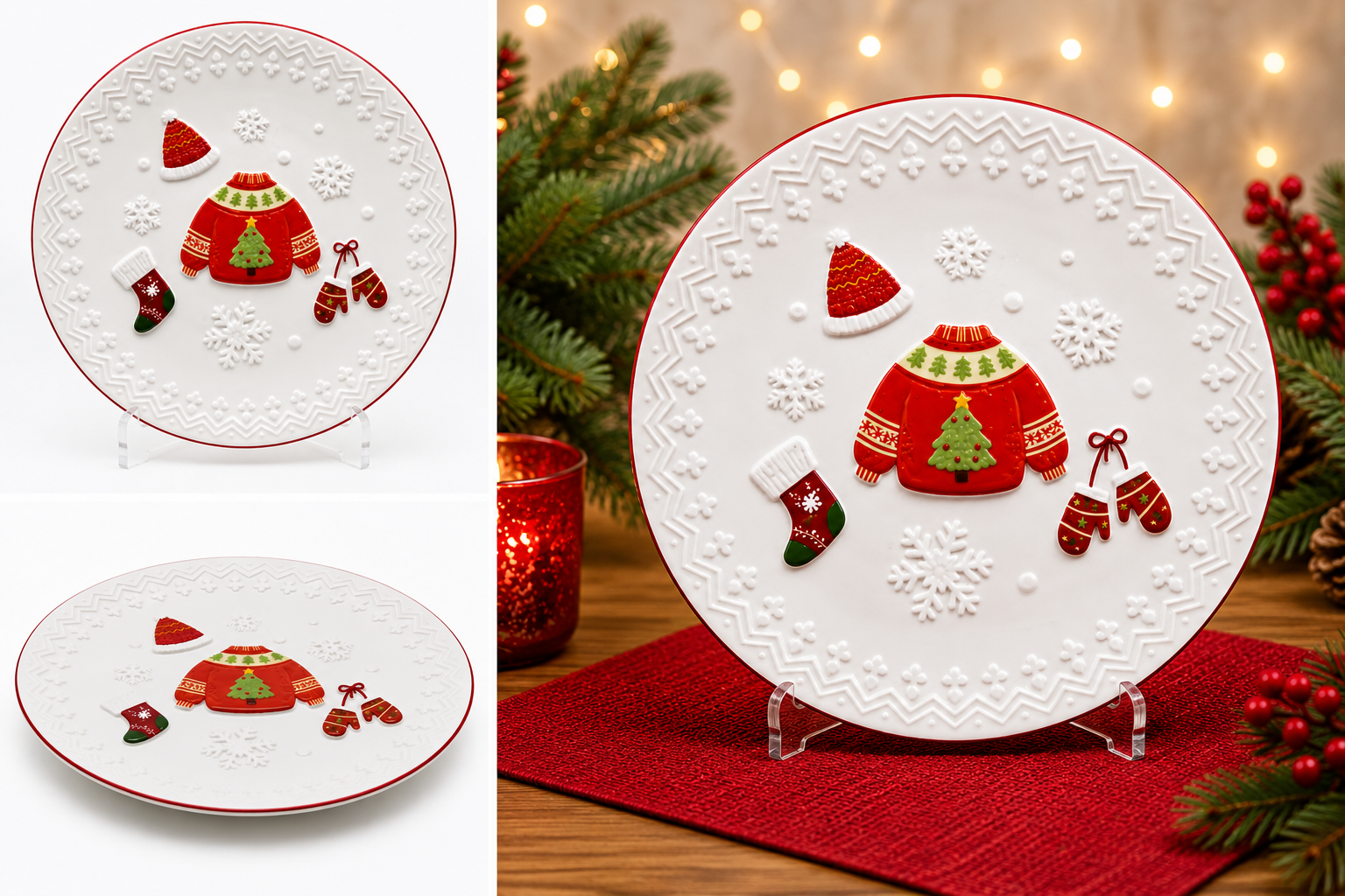 Plato Decorativo Abrigo Navideño - Galerías el Triunfo