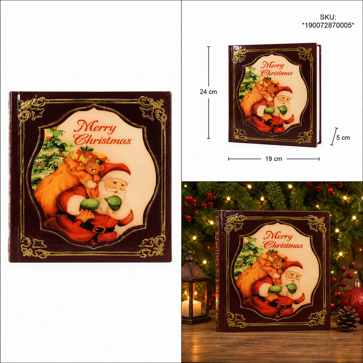 Caja Tipo Libro con Luz Diseño de Santa – Galerías el Triunfo