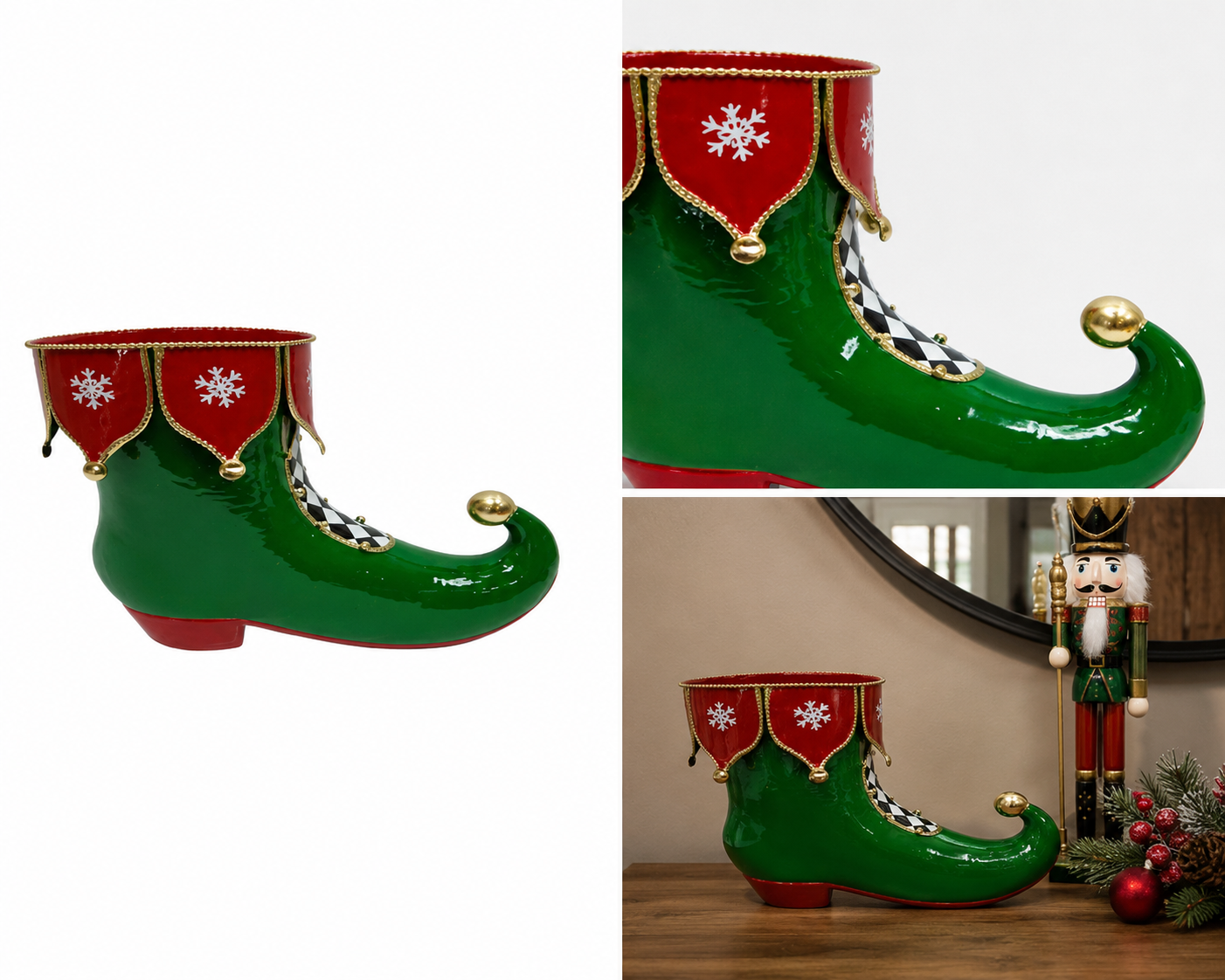 Bota de Duende con Copos de Nieve - Galerías el Triunfo