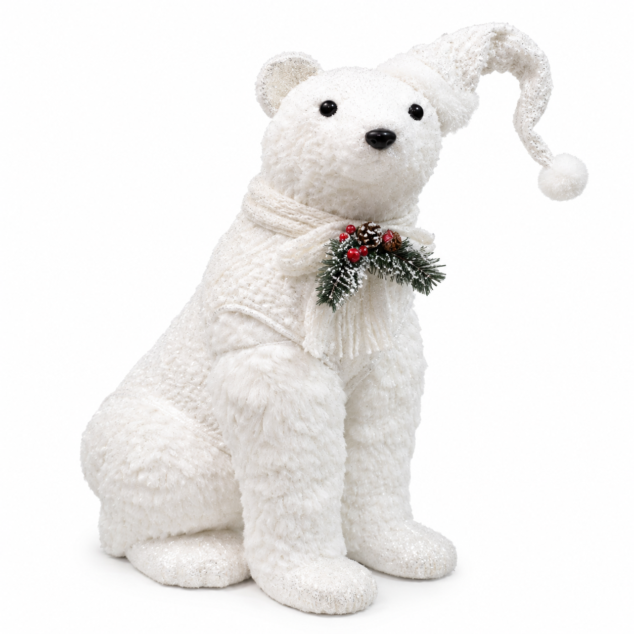 Oso Polar Sentado con Moño y Gorro – Galerías el Triunfo