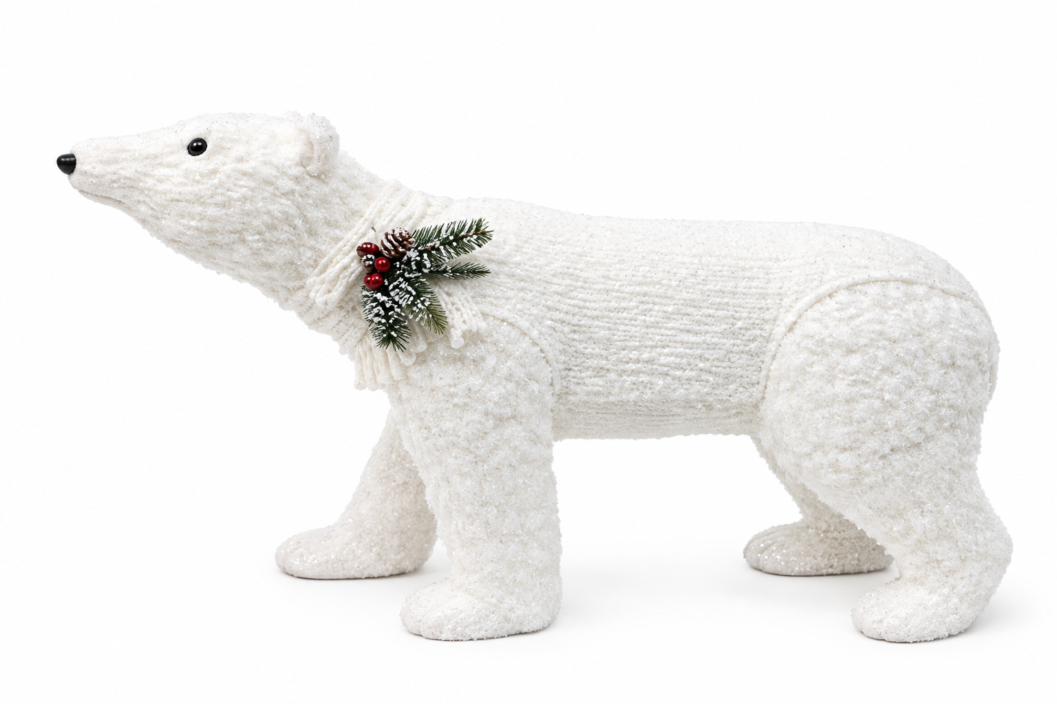 Oso Polar de Peluche con Moño de Bayas – Galerías el Triunfo