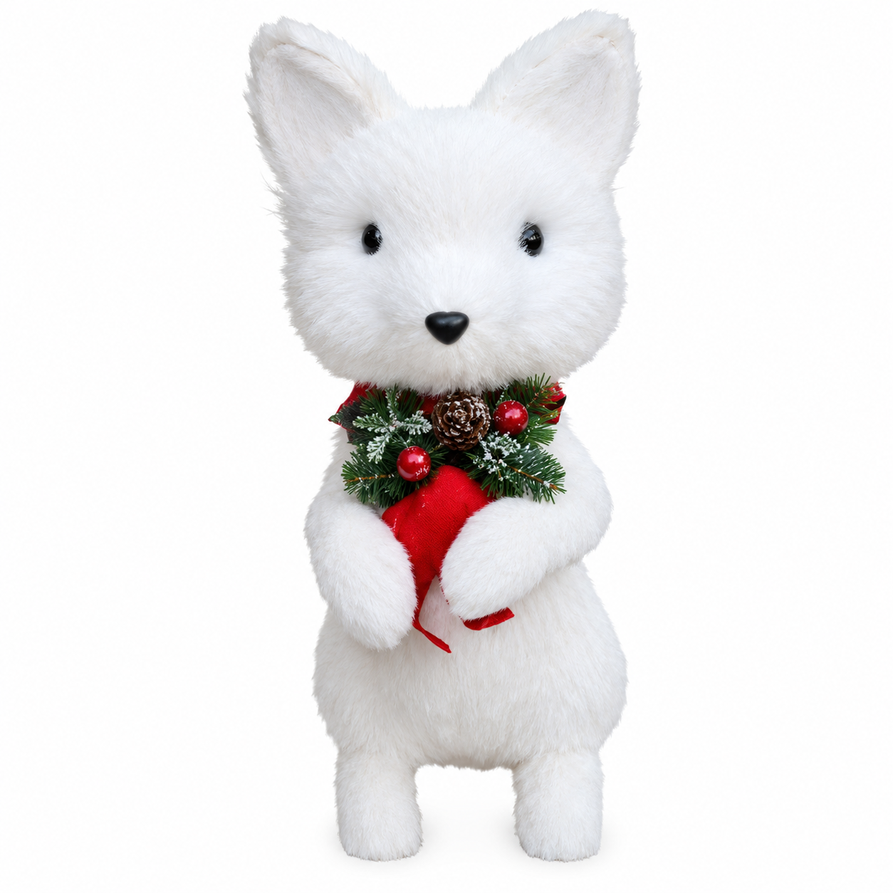 Zorro Blanco con Moño Navideño – Galerías el Triunfo