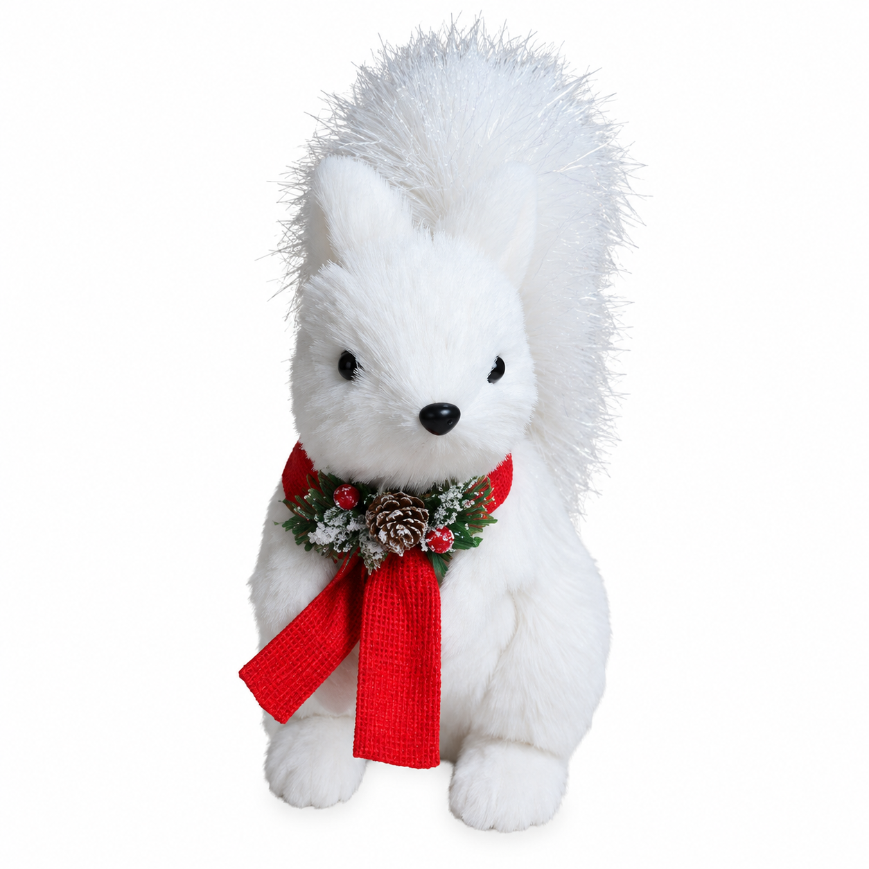 Ardilla Blanca con Moño y Pick Navideño – Galerías el Triunfo