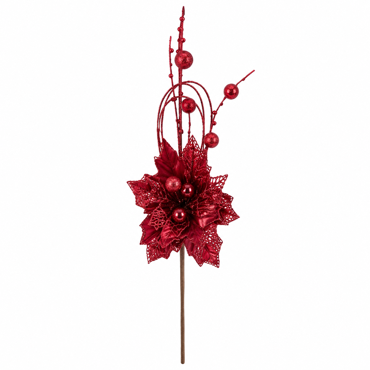 Pick de Nochebuena Roja con Bayas – Galerías el Triunfo