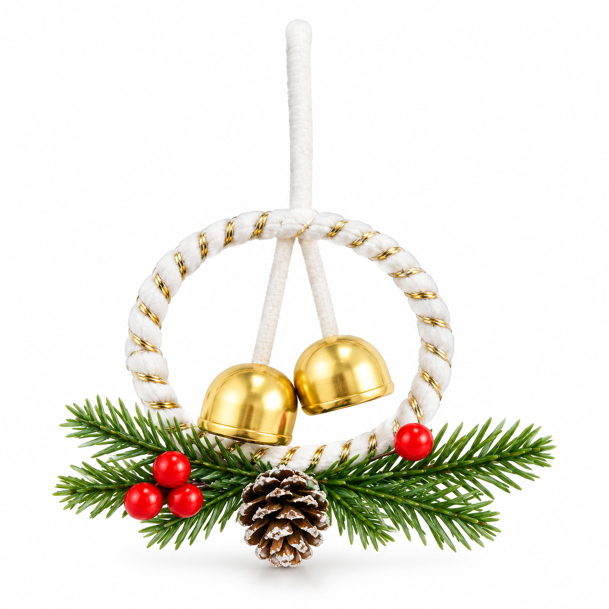 Colgante Navideño con Campanas, Piña y Bayas – Galerías el Triunfo