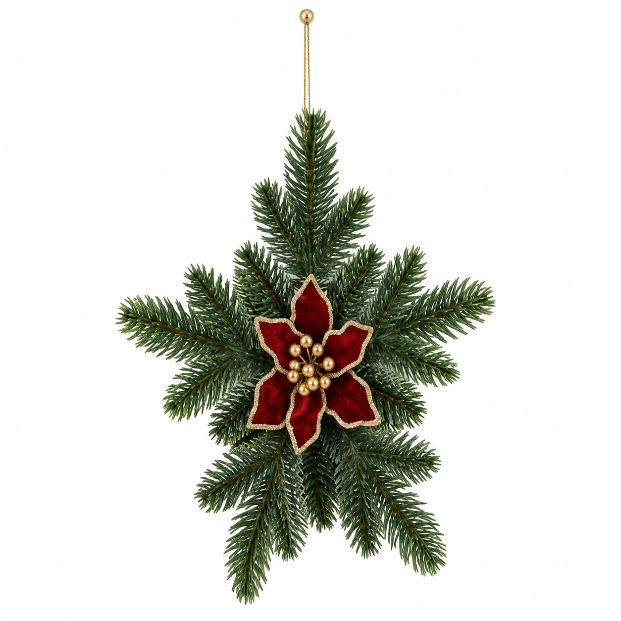 Colgante Navideño de Nochebuena con Follaje – Galerías el Triunfo