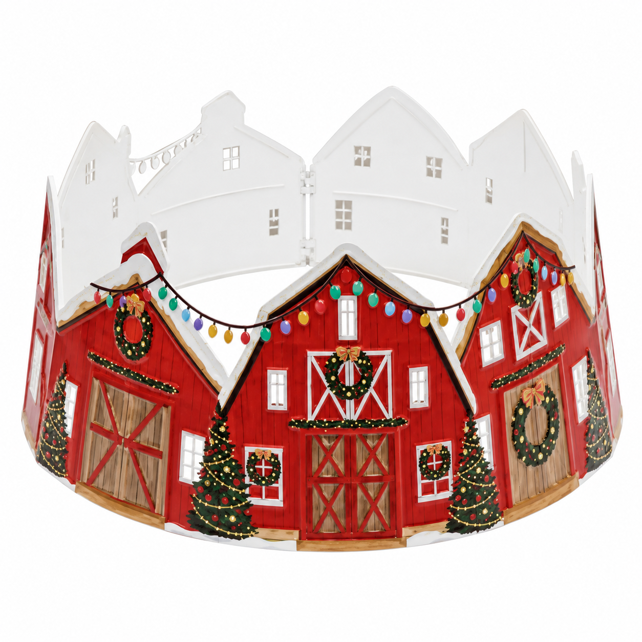Falda de Árbol de Navidad con Granero y Luces – Galerías el Triunfo