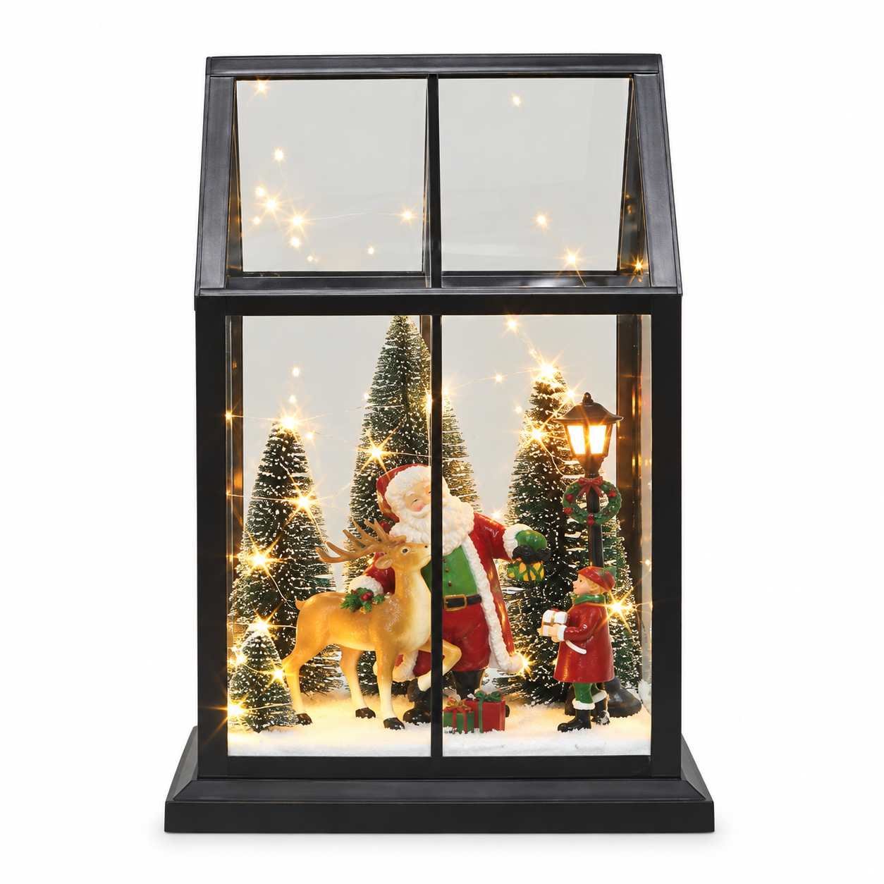 Vitrina Navideña Iluminada con Santa – Galerías el Triunfo
