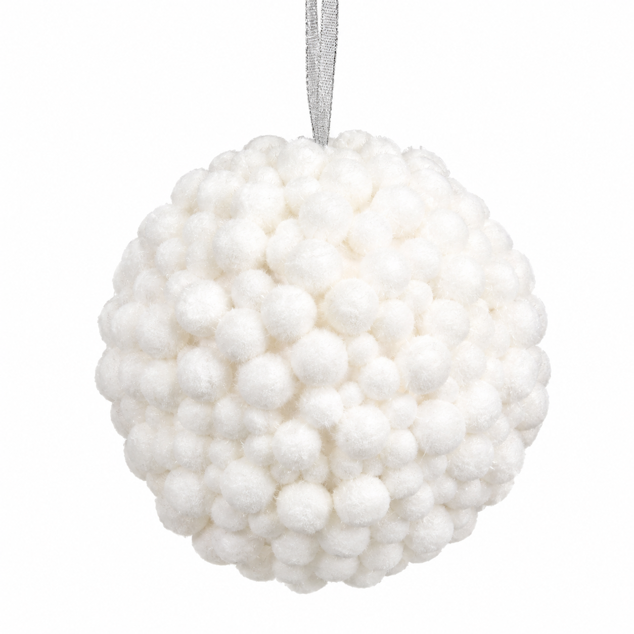 Esfera Navideña de Pompones Color Blanco – Galerías el Triunfo
