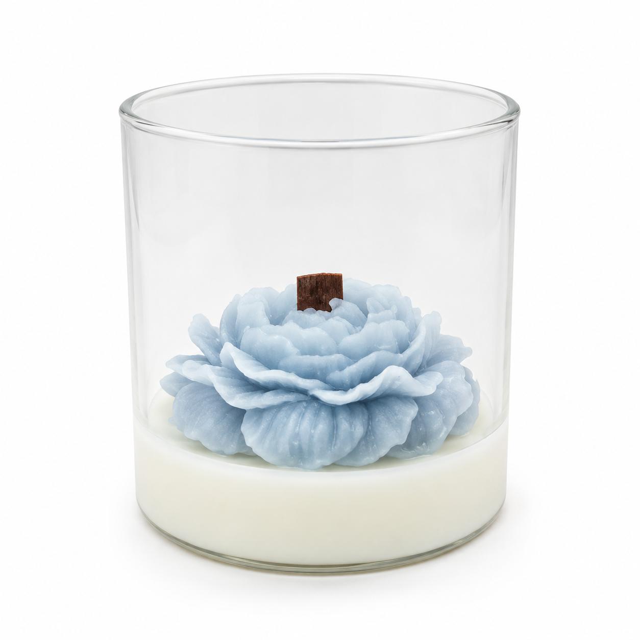 Vela Flor de Loto Azul en Vaso de Vidrio – Galerías el Triunfo