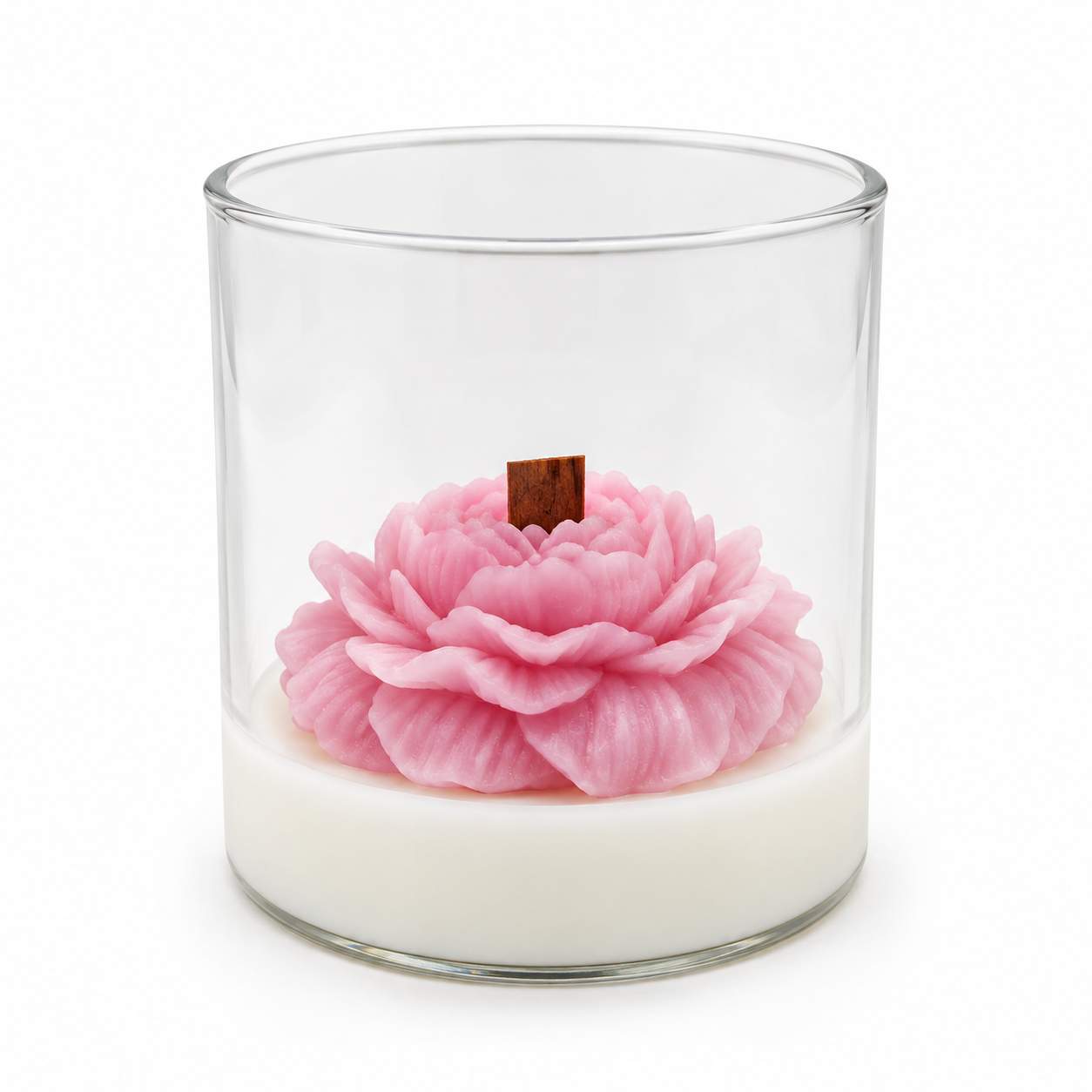 Vela Flor de Loto Rosa en Vaso de Vidrio – Galerías el Triunfo