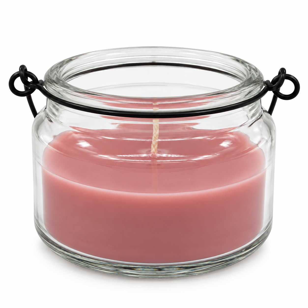 Vela Rosa Palo en Frasco de Vidrio con Asas – Galerías el Triunfo