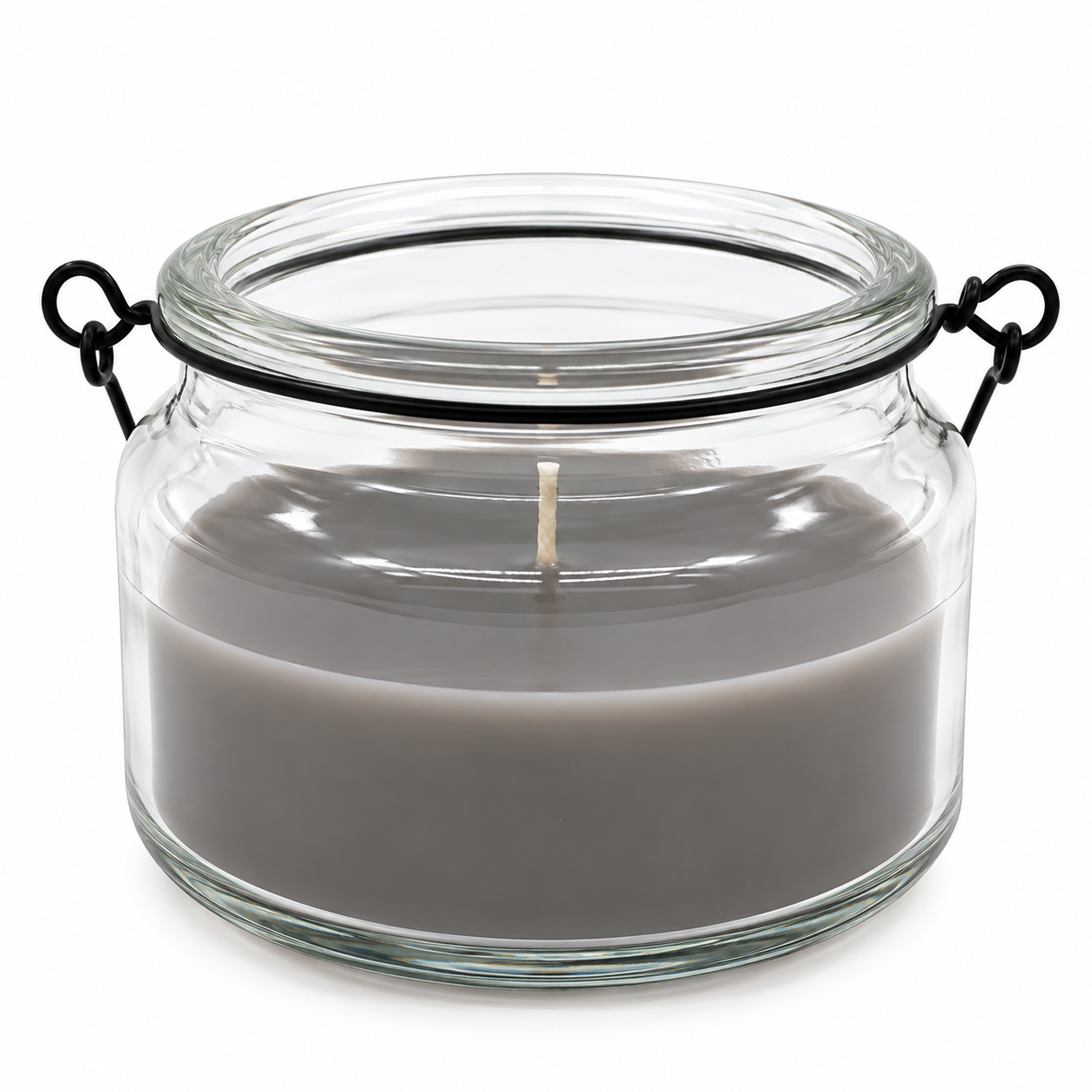 Vela Gris en Frasco de Vidrio con Asas – Galerías el Triunfo