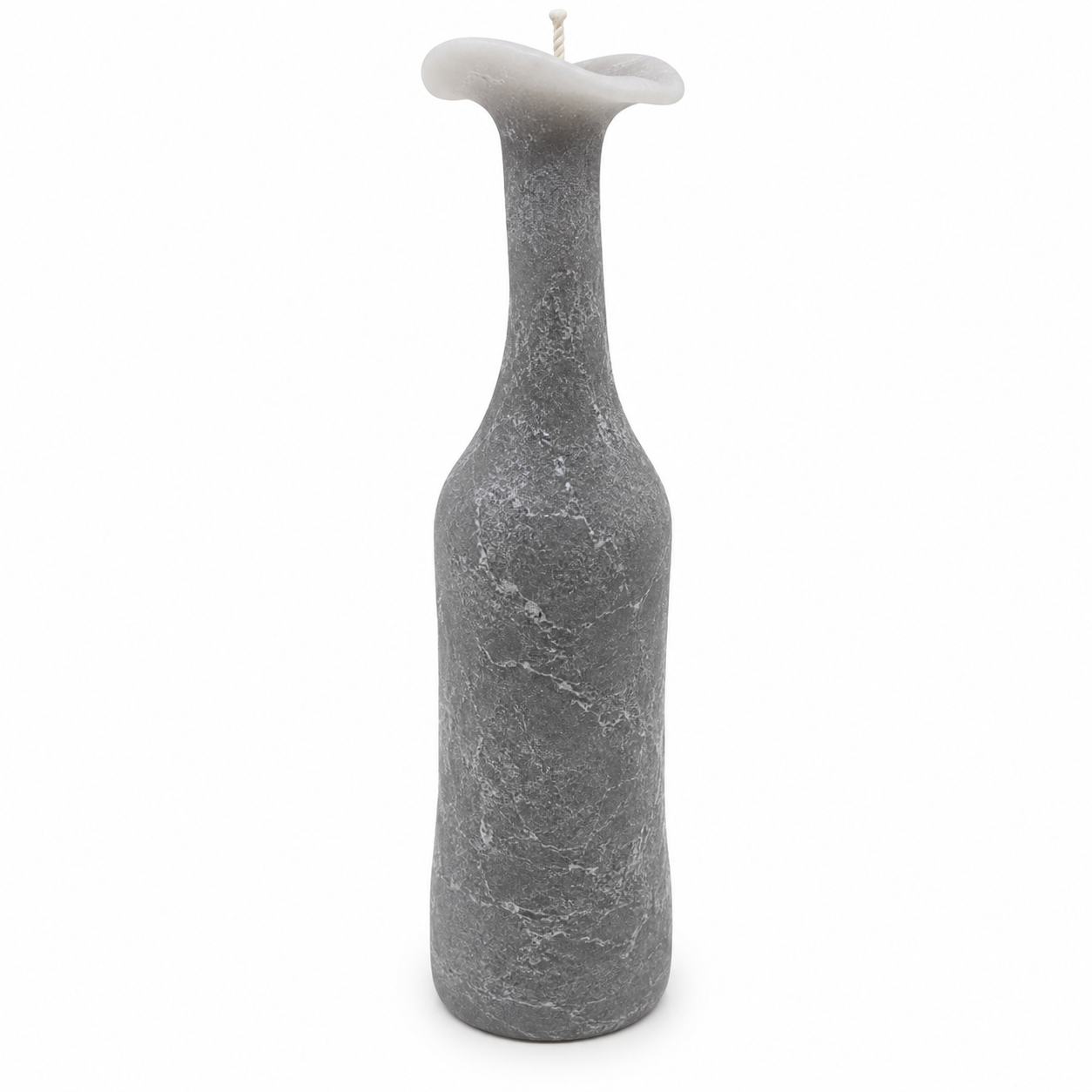 Vela Botella Gris Perla con Boquilla Estilizada – Galerías el Triunfo