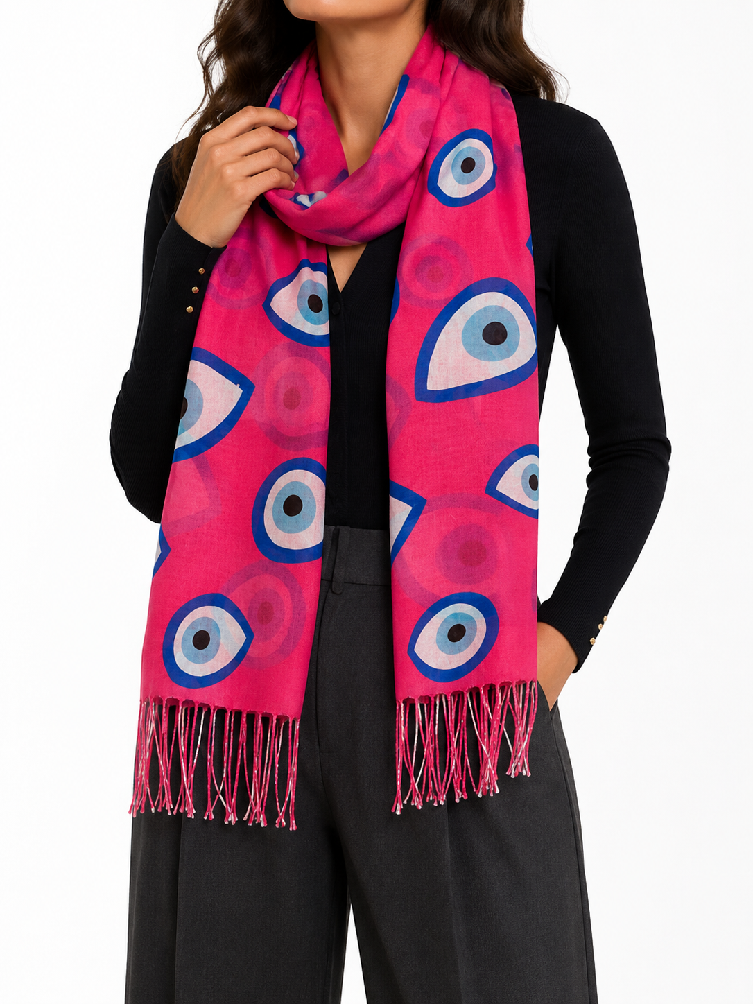 Pashmina de Ojo Turco Rosa - Galerías el Triunfo