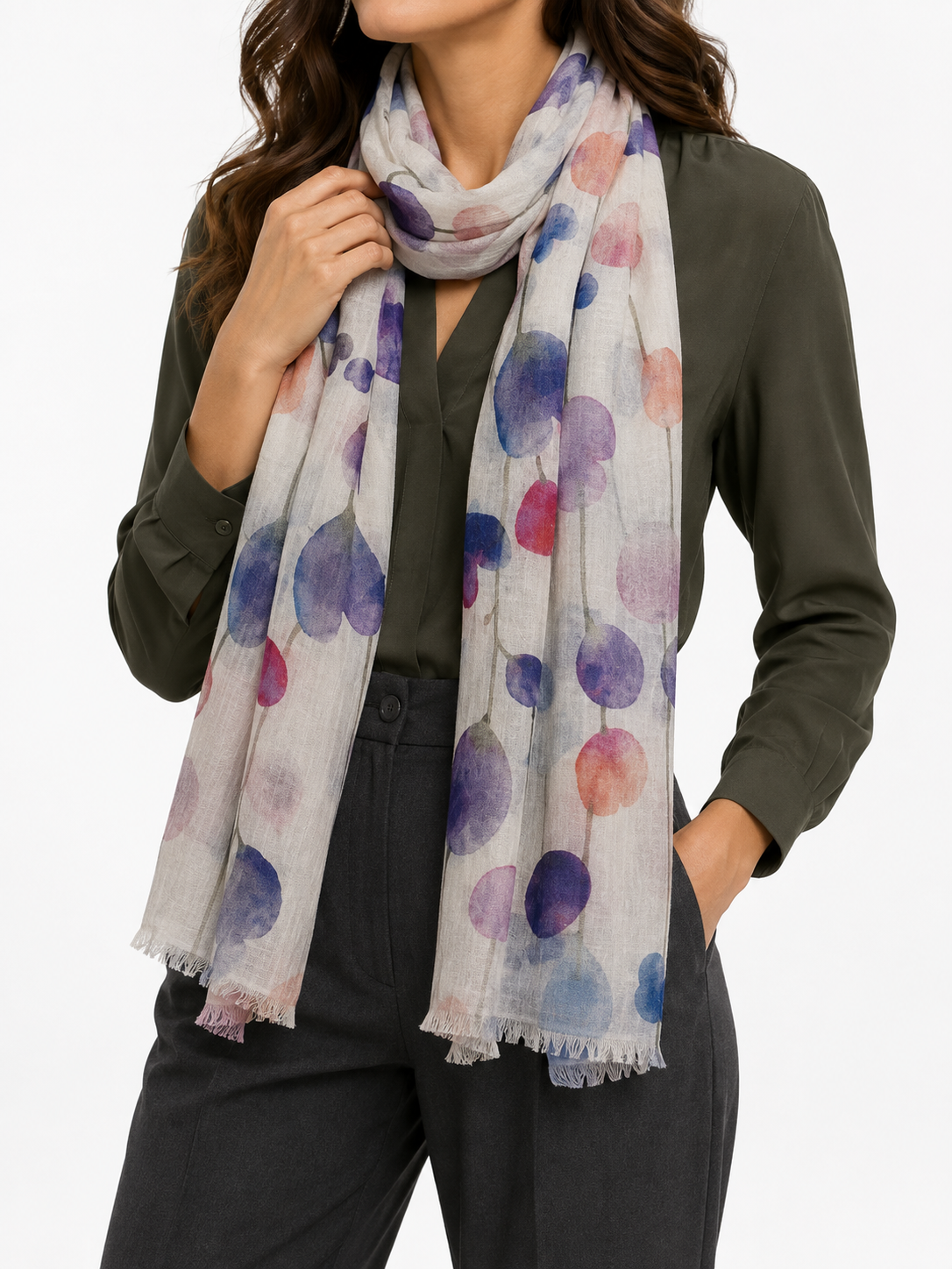 Pashmina de Corazones Multicolor con Flecos - Galerías el Triunfo
