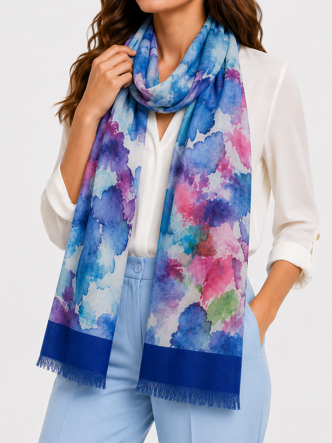 Pashmina Pétalos Florales Azules - Galerías el Triunfo