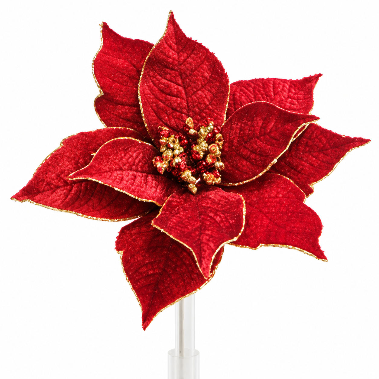 Pick de Nochebuena Roja con Bordes Dorados – Galerías el Triunfo