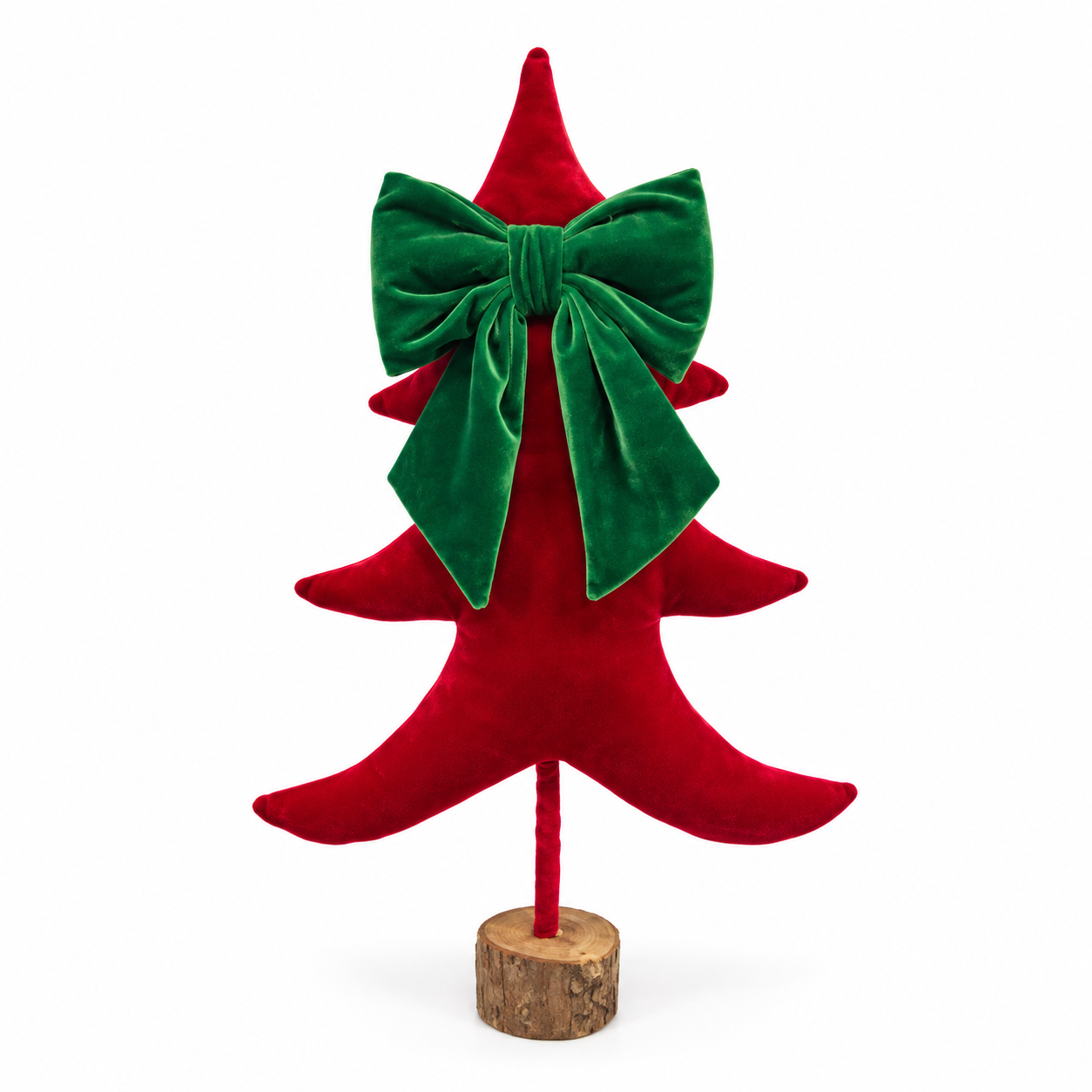 Árbol Navideño sobre Tronco con Moño Verde – Galerías el Triunfo