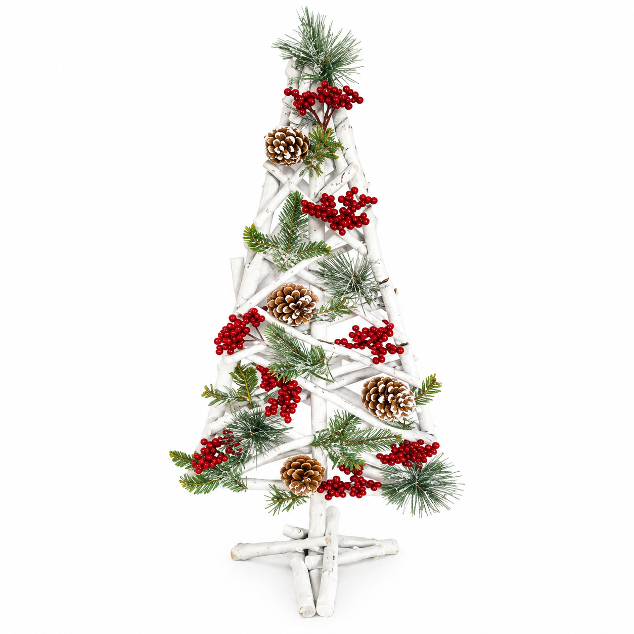 Árbol Navideño de Troncos con Piñas y Berries – Galerías el Triunfo