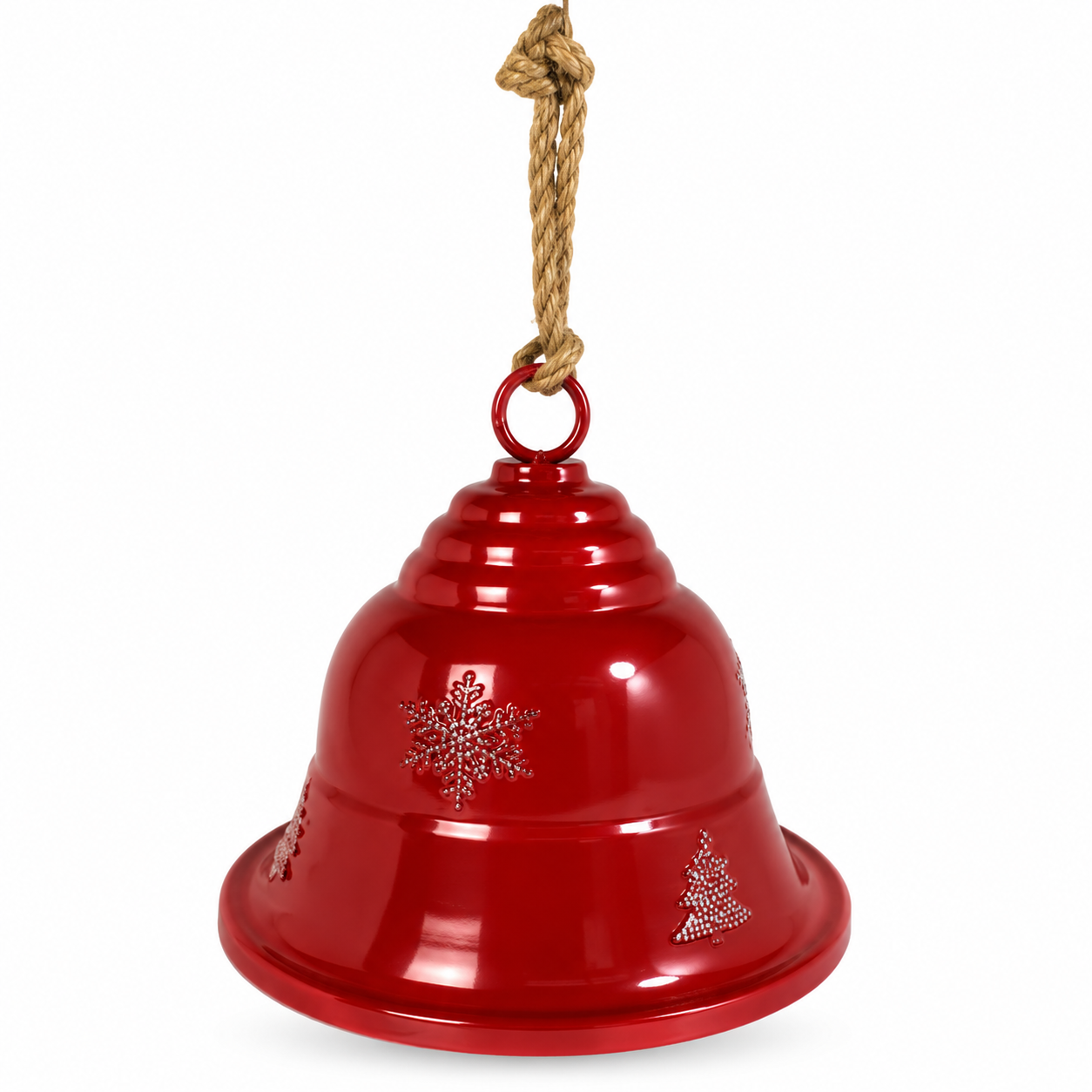 Campana Roja Clásica con Detalles Navideños – Galerías el Triunfo