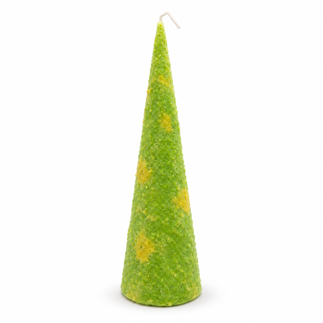 Vela Cono Texturizada Verde con Difuminado Amarillo - Galerías el Triunfo