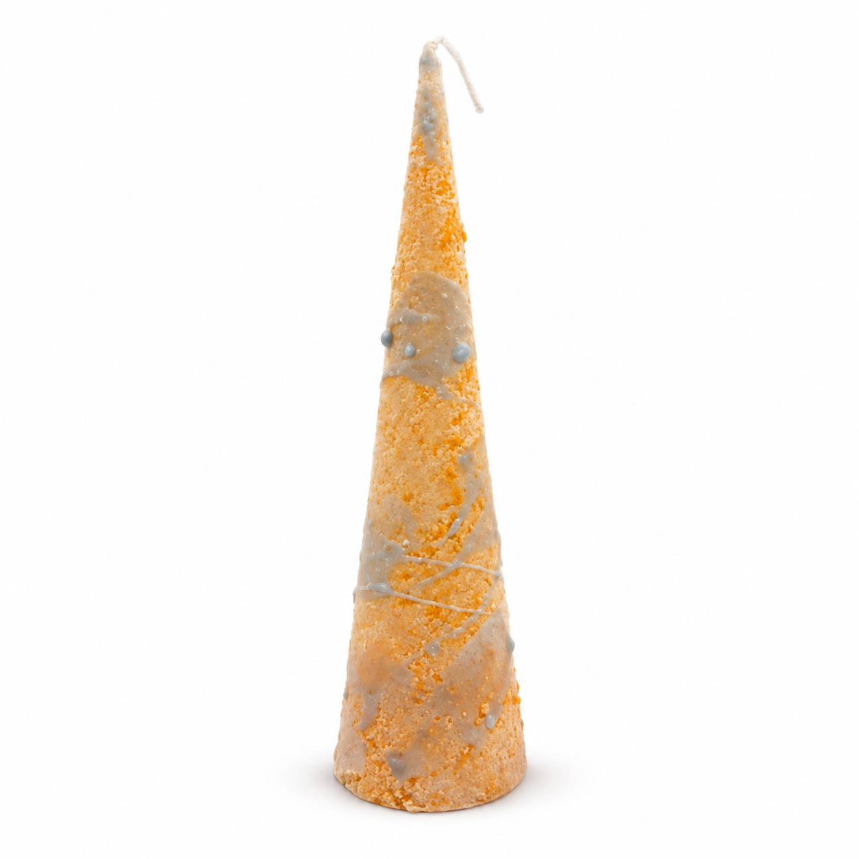 Vela Cono Texturizada Naranja con Difuminado Gris – Galerías el Triunfo