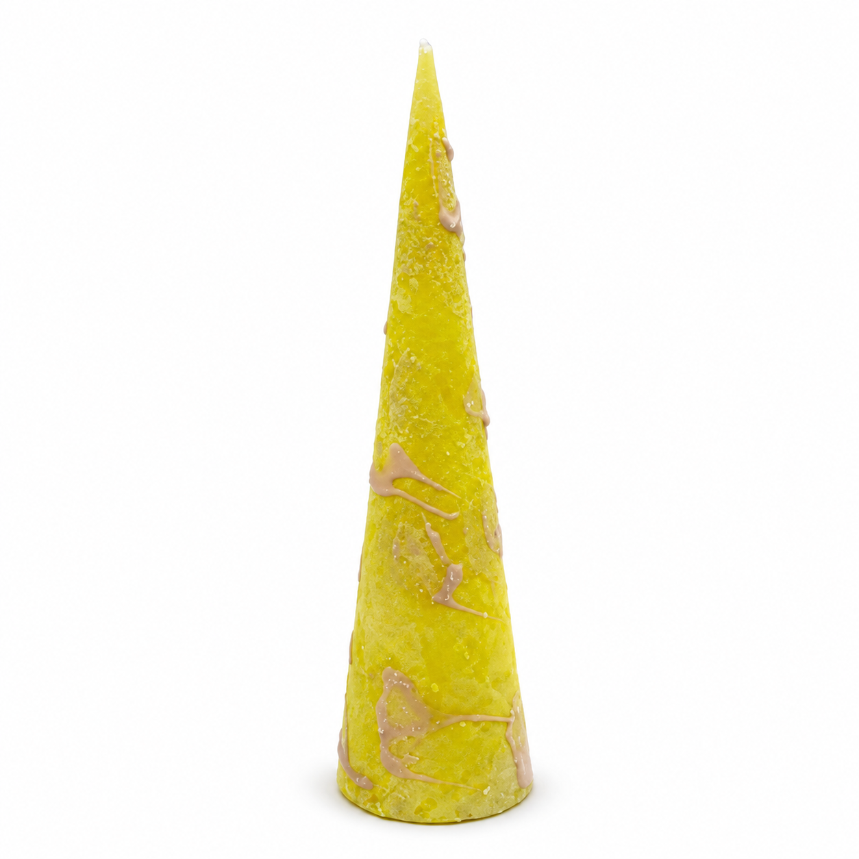 Vela Cono Texturizada Amarillo con Difuminado Lila – Galerías el Triunfo