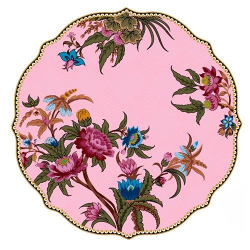 Plato de porcelana rosa - Galerías el Triunfo - 095062426073